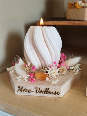 Bougie Mère-Veilleuse Rose Bougie Mère-Veilleuse