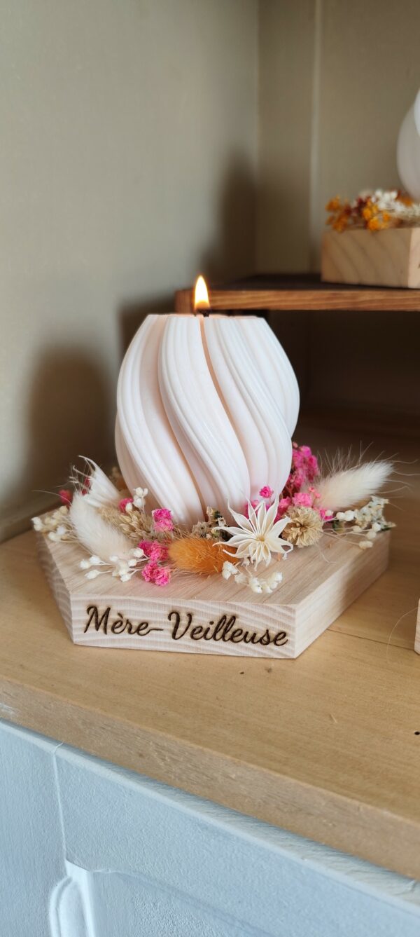 Bougie Mère-Veilleuse Rose Bougie Mère-Veilleuse
